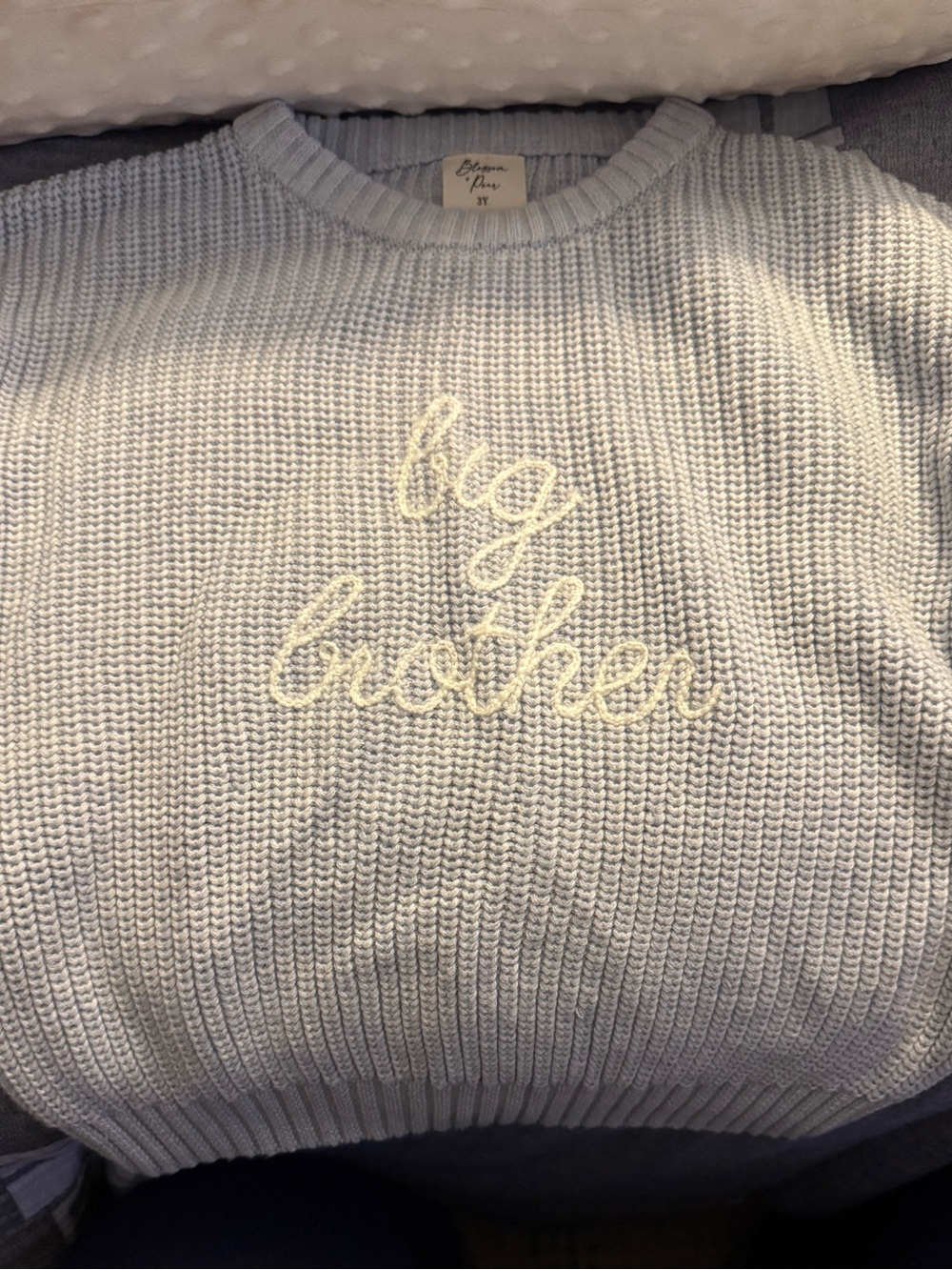 Big Brother Knit Crewneck Sweater - Light Blue - Kids